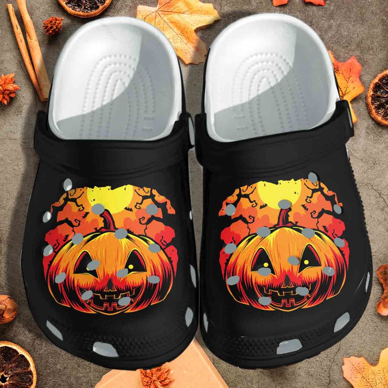 Scary Pumpkin Dark Night Crocs Clog Shoes Clog  Halloween Crocs Clog Crocband Clog Birthday Gift For Man Woman
